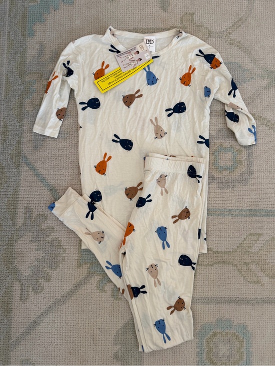 Other - Cream Kids Bunny Print Bamboo Pajama Set